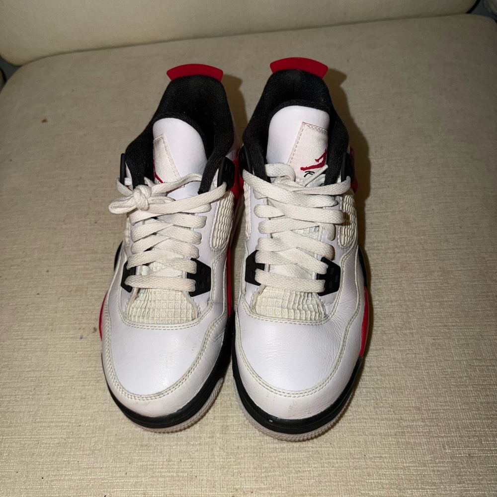 Jordan Kids White and Red Sneakers